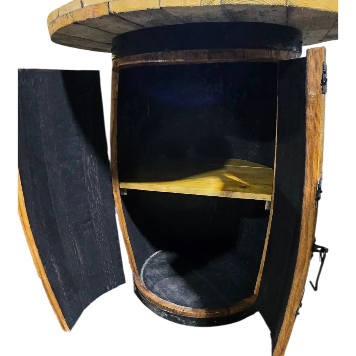 Reclaimed Oak Bourbon Whisky Barrel Bar — Full Size