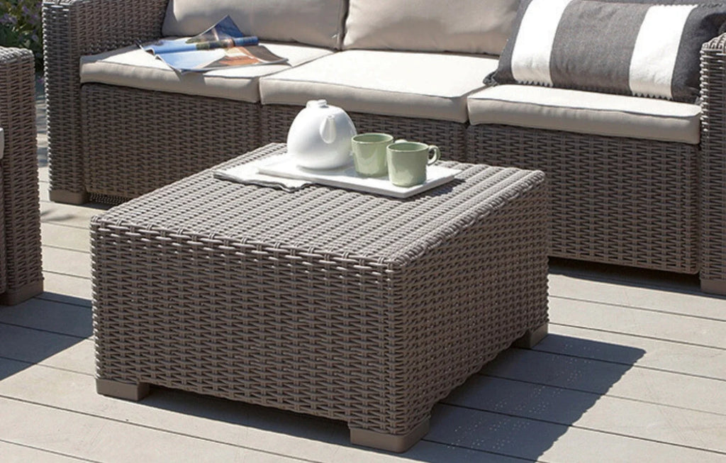 Keter California 68cm Square Taupe Rattan Garden Coffee Table