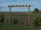 Chamfered Single Beam Pergola, Plant Climbing Arbour - Sculpted brace