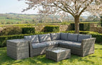 Chesterton 5-Seater Grey Rattan Corner Sofa Set & Cushion Box Bundle