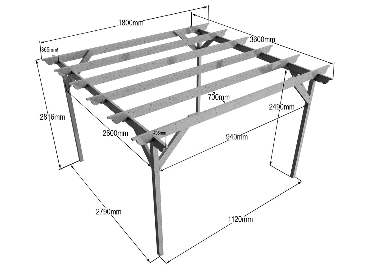 Corbel Wooden Garden Pergola Kit