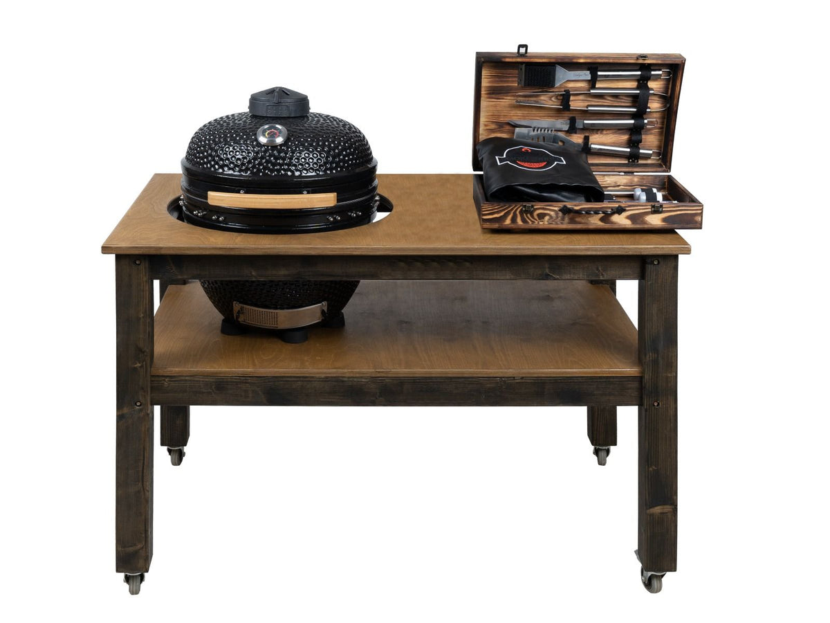 BBQ Space Outdoor Kitchen Island for Kamado Joe Big Joe 2 — 1.6m with Wheels