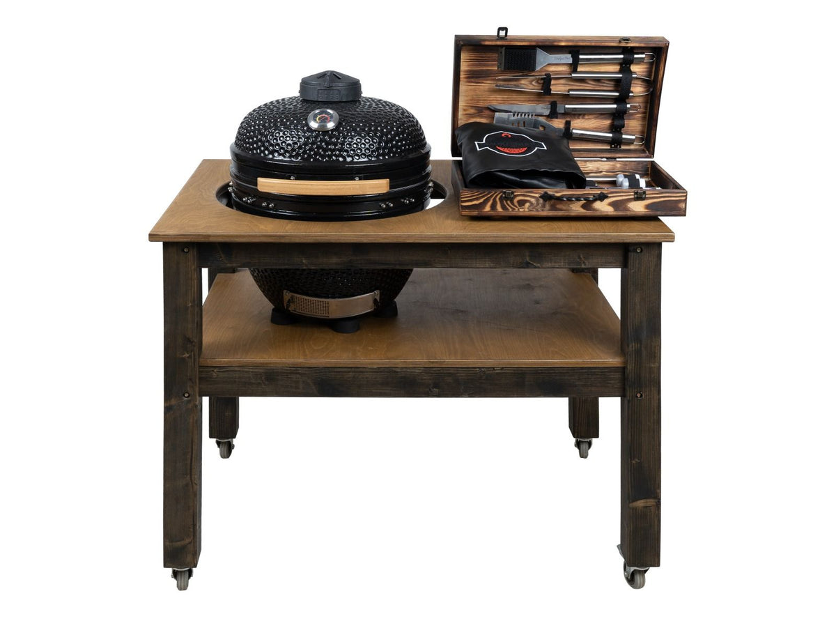 BBQ Space Outdoor Kitchen Islands, for Kamado Joe (Big Joe 2) Ceramic smoker (1.2m Length, with wheels)