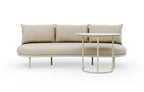 Kiki 3-Seater Curved Garden Sofa & Coffee Table — Beige