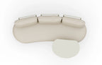 Kiki 3-Seater Curved Garden Sofa & Coffee Table — Beige