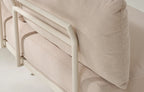 Kiki 3-Seater Curved Garden Sofa & Coffee Table — Beige