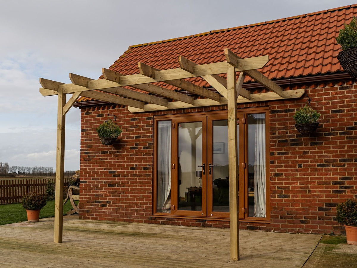 Wall Mounted Pergola Kit — Chamfered Design