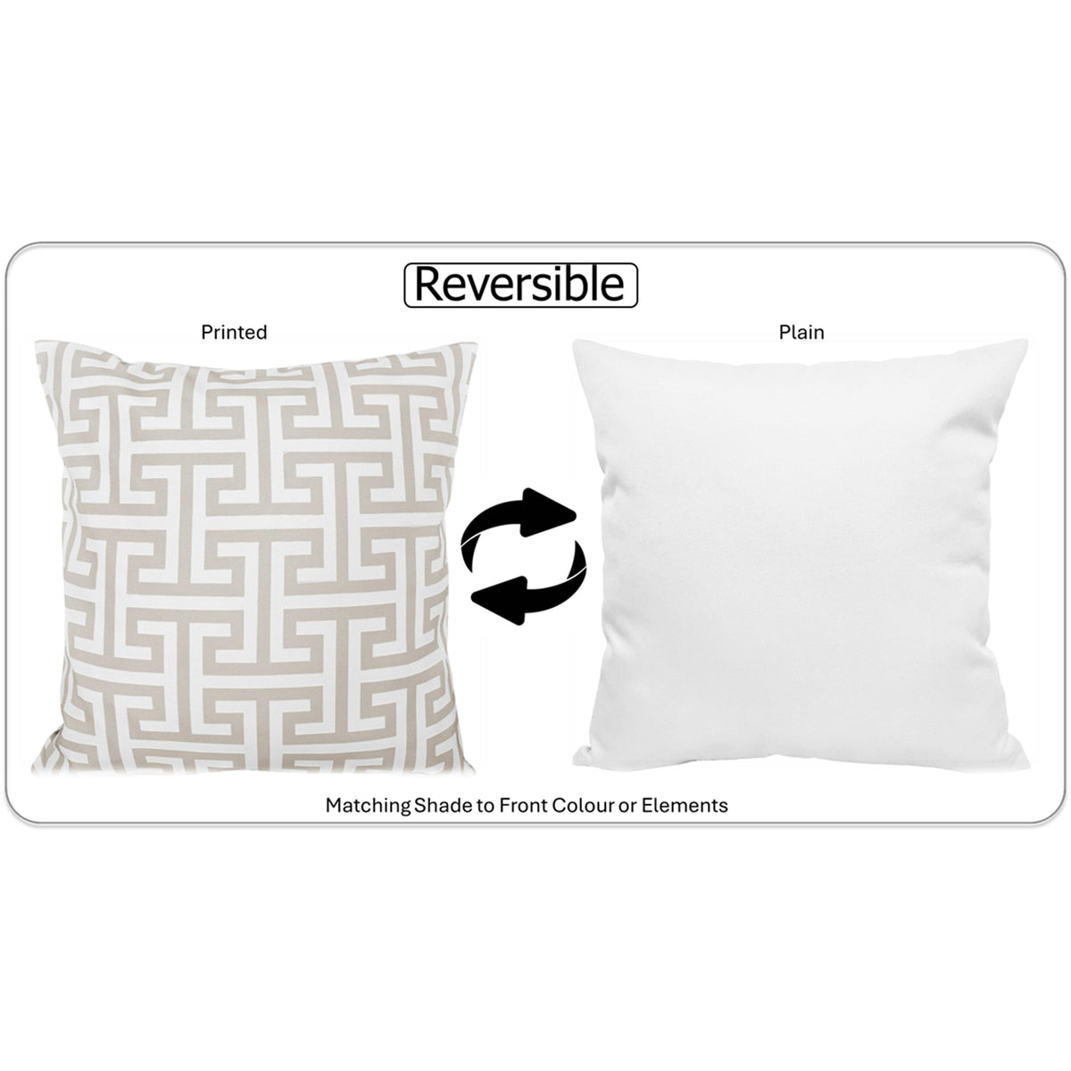 Outdoor Waterproof Cushion Cover 43x43cm — Milano Natural