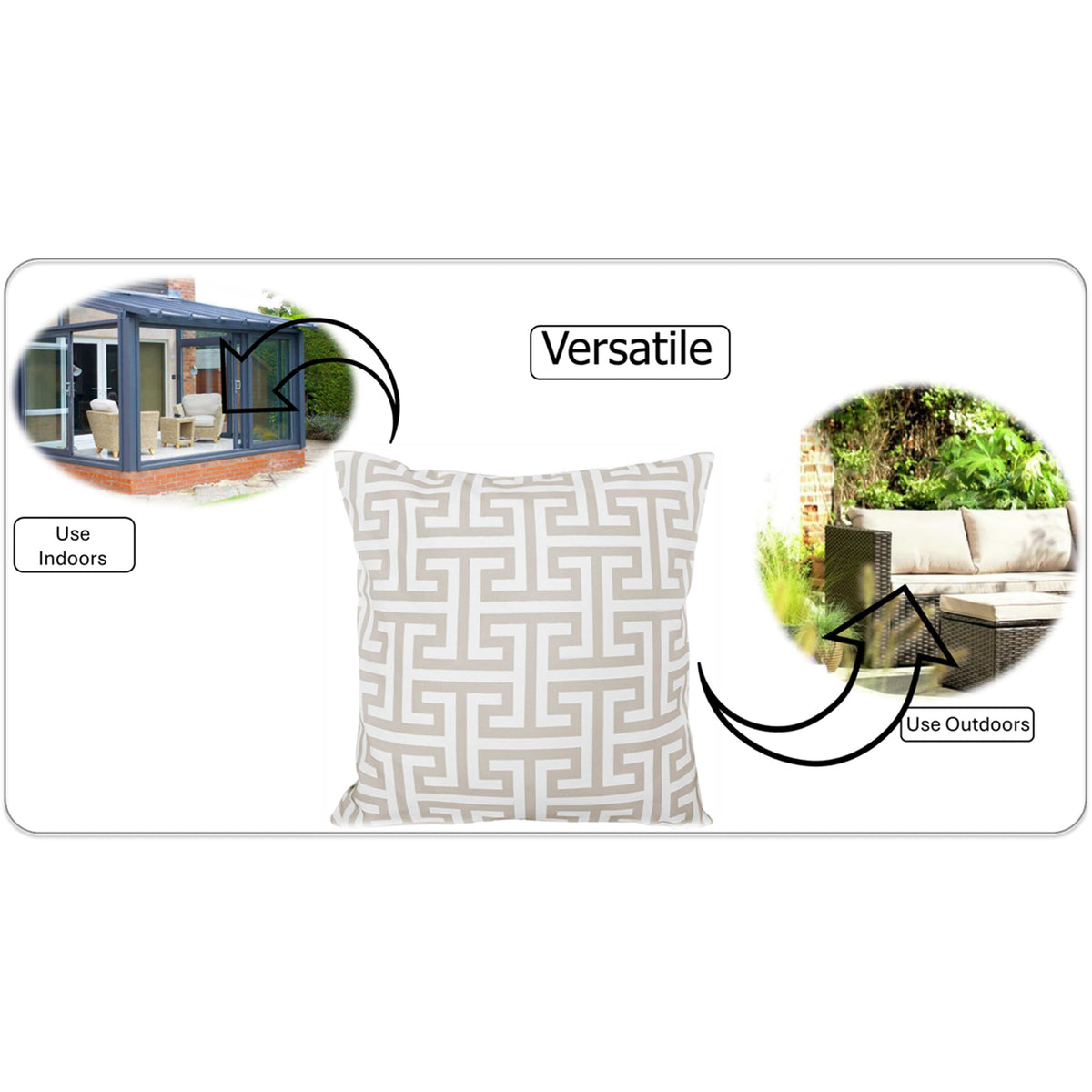 Outdoor Waterproof Cushion Cover 43x43cm — Milano Natural