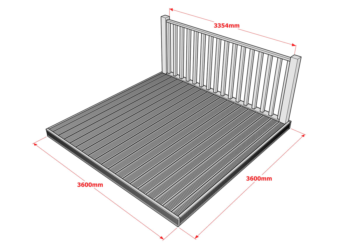 Decking Kit With One Side Balustrade