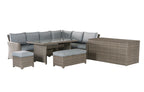 Palma 9-Seater Grey Rattan Corner Lounge Set with Cushion Box