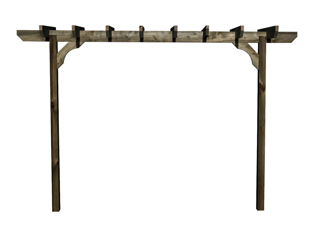 Chamfered Single Beam Pergola, Plant Climbing Arbour - Sculpted brace