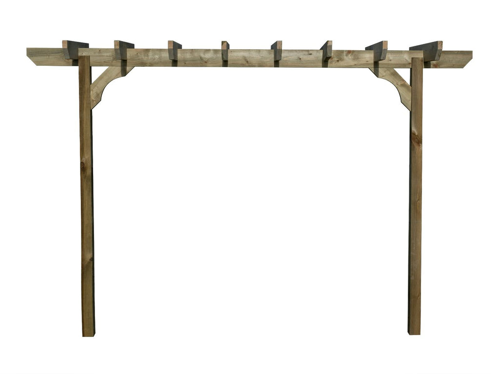 Chamfered Single Beam Pergola, Plant Climbing Arbour - Sculpted brace