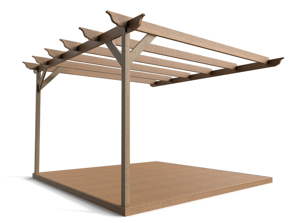 Wall Mounted Pergola and Decking Kit Longhorn Design