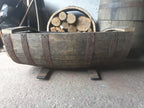 Reclaimed Oak Whiskey Half Barrel Planter — Large