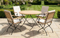 Sicily 4-Seater Teak & Wrought Iron Round Garden Dining Set, 110cm