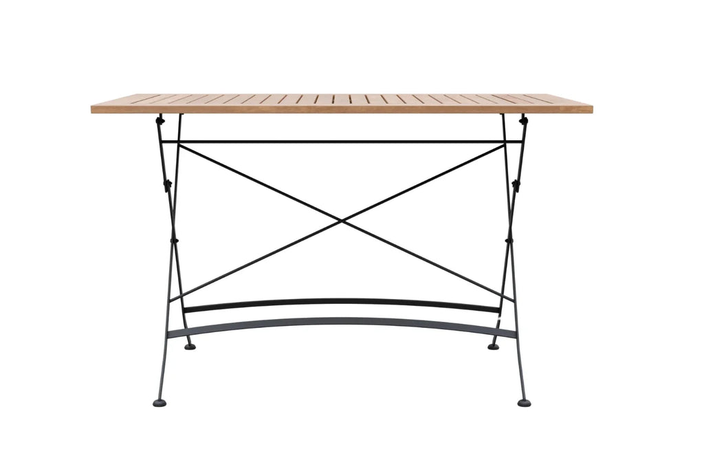 Sicily 4 Seater Teak and Wrought Iron Rectangular 120cm Garden Dining Set