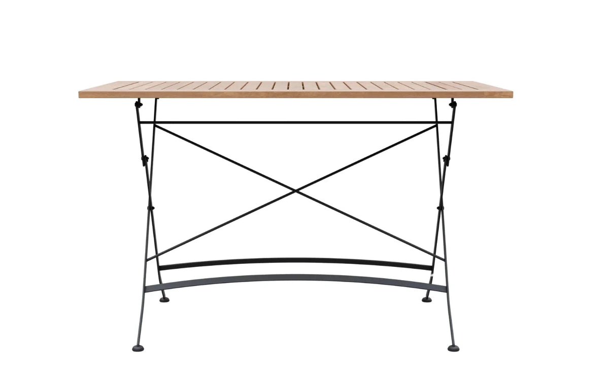 Sicily 4 Seater Teak and Wrought Iron Rectangular 120cm Garden Dining Set