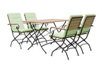Sicily 4 Seater Teak and Wrought Iron Rectangular 120cm Garden Dining Set