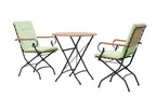 Sicily 2-Seater Teak & Wrought Iron Round Garden Dining Set, 70cm