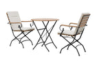 Sicily 2-Seater Teak & Wrought Iron Round Garden Dining Set, 70cm