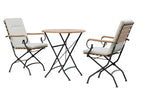 Sicily 2-Seater Teak & Wrought Iron Round Garden Dining Set, 70cm