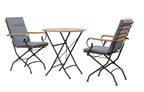 Sicily 2-Seater Teak & Wrought Iron Round Garden Dining Set, 70cm