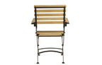 Sicily 4-Seater Teak & Wrought Iron Round Garden Dining Set, 110cm