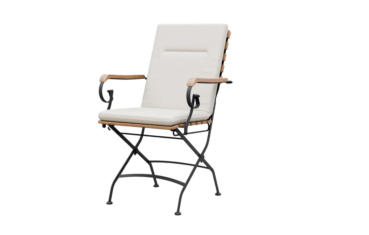 Sicily 4-Seater Teak & Wrought Iron Round Garden Dining Set, 110cm