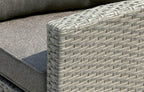 Stockholm 4-Seater Grey Rattan Garden Chaise Lounge & Armchair Set