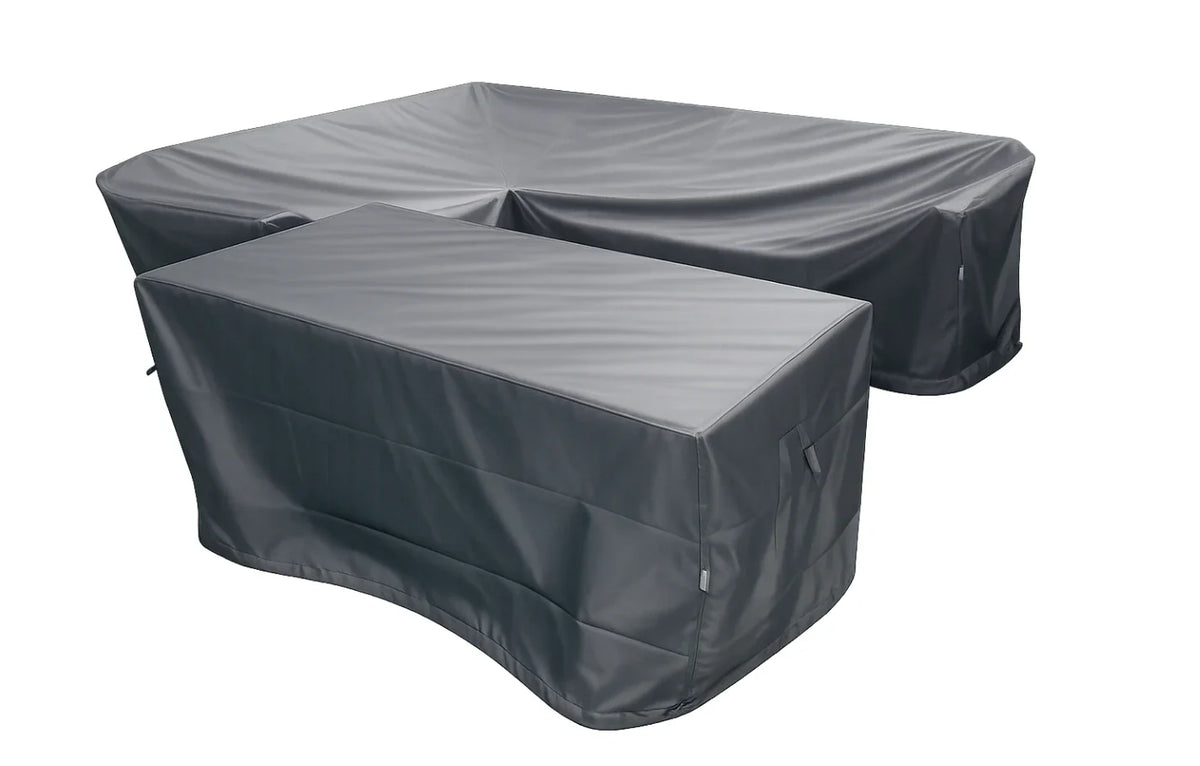 Stockholm 6-Seater Grey Rattan Corner Garden Sofa Set with Cover