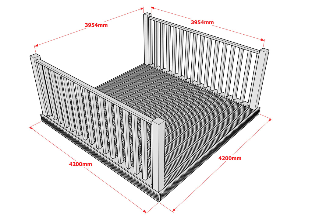 Decking Kit With Two Side Balustrade