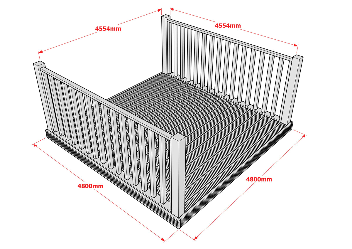 Decking Kit With Two Side Balustrade