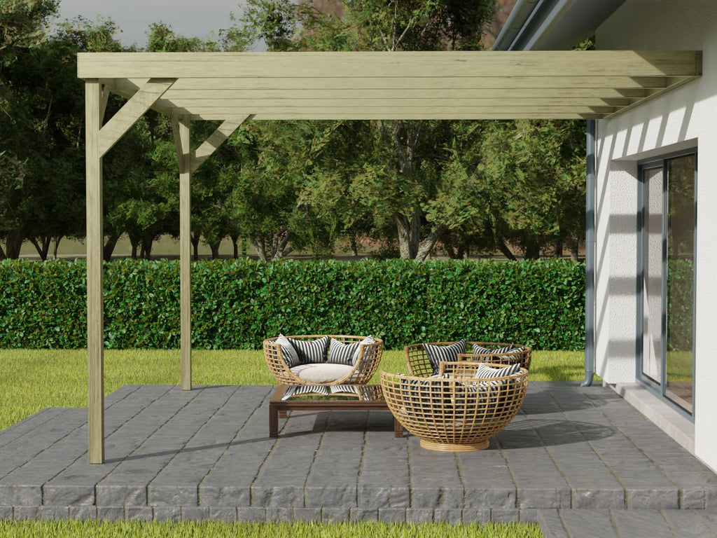 Wall-mounted Wooden Box Pergola Kit