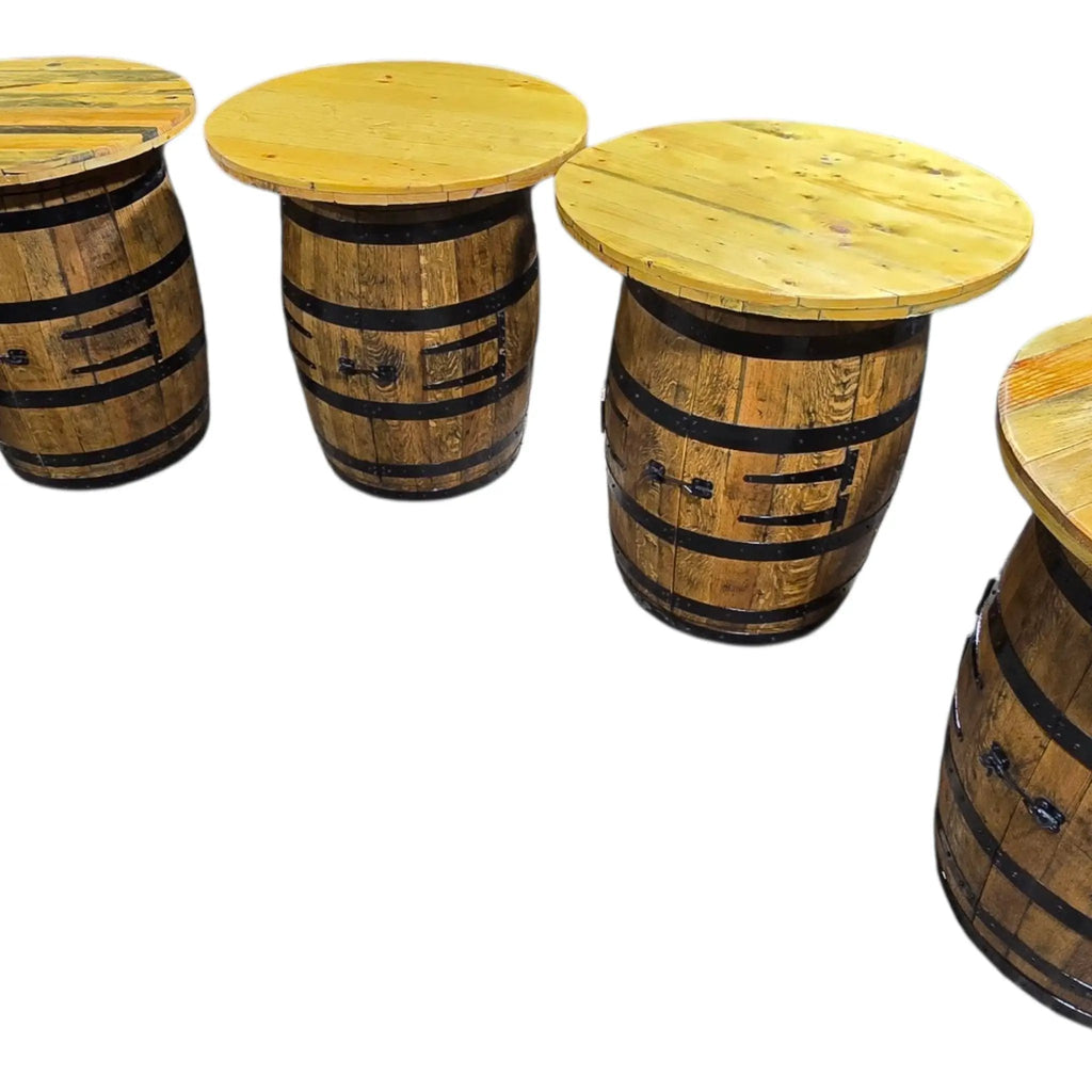 Reclaimed Oak Bourbon Whisky Barrel Bar — Full Size