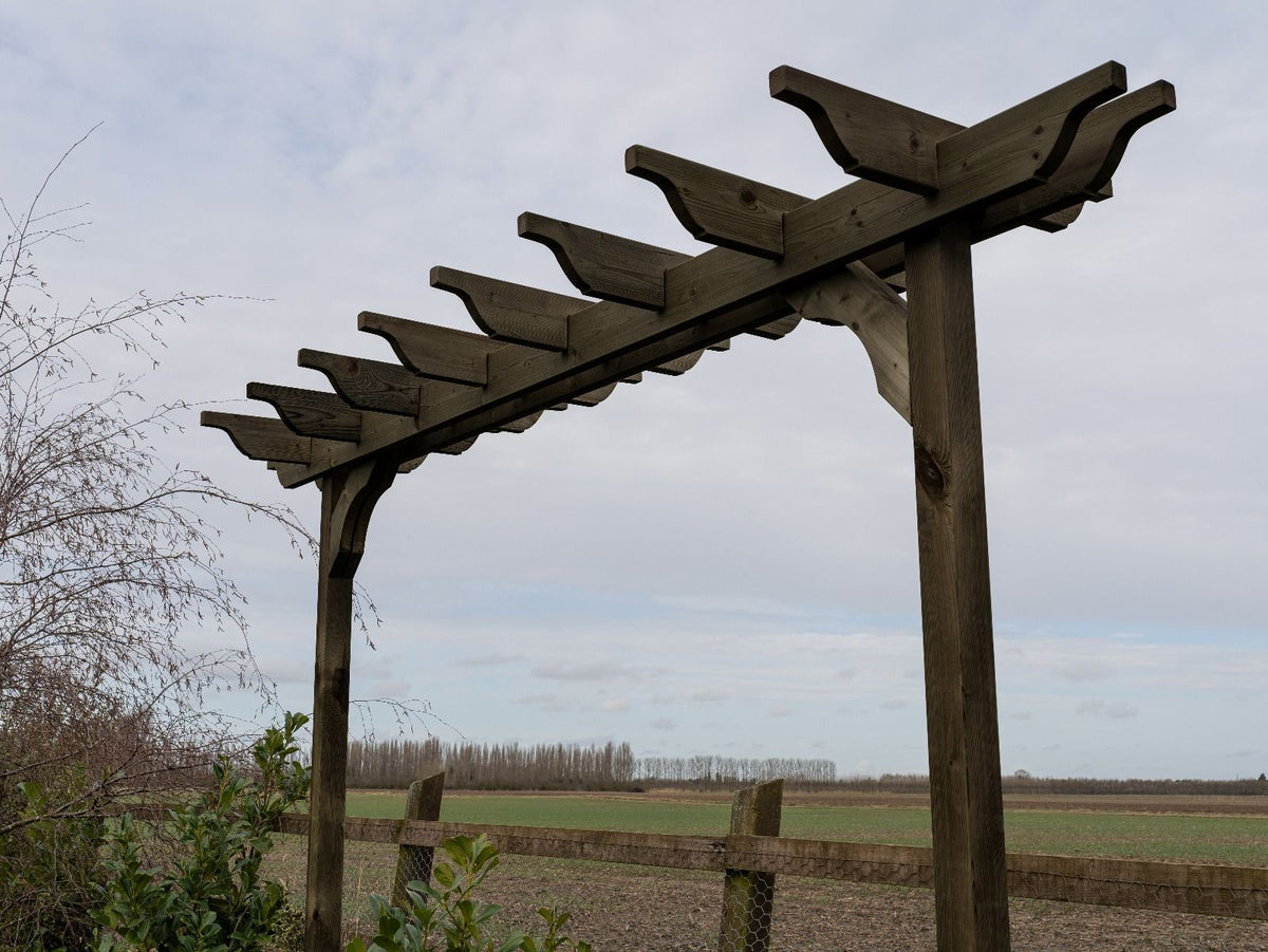 Sculpted Double Beam Pergola & Plant Climbing Arbour