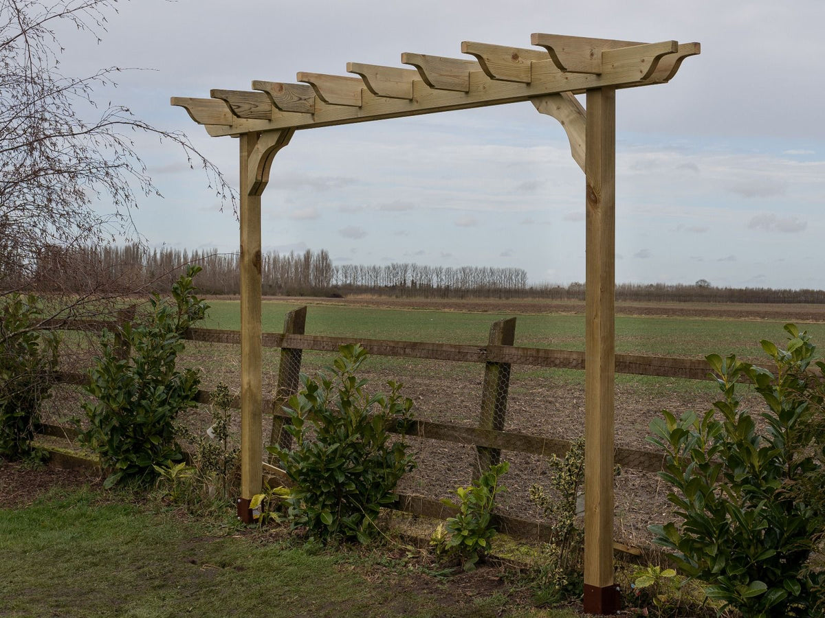 Sculpted Double Beam Pergola & Plant Climbing Arbour